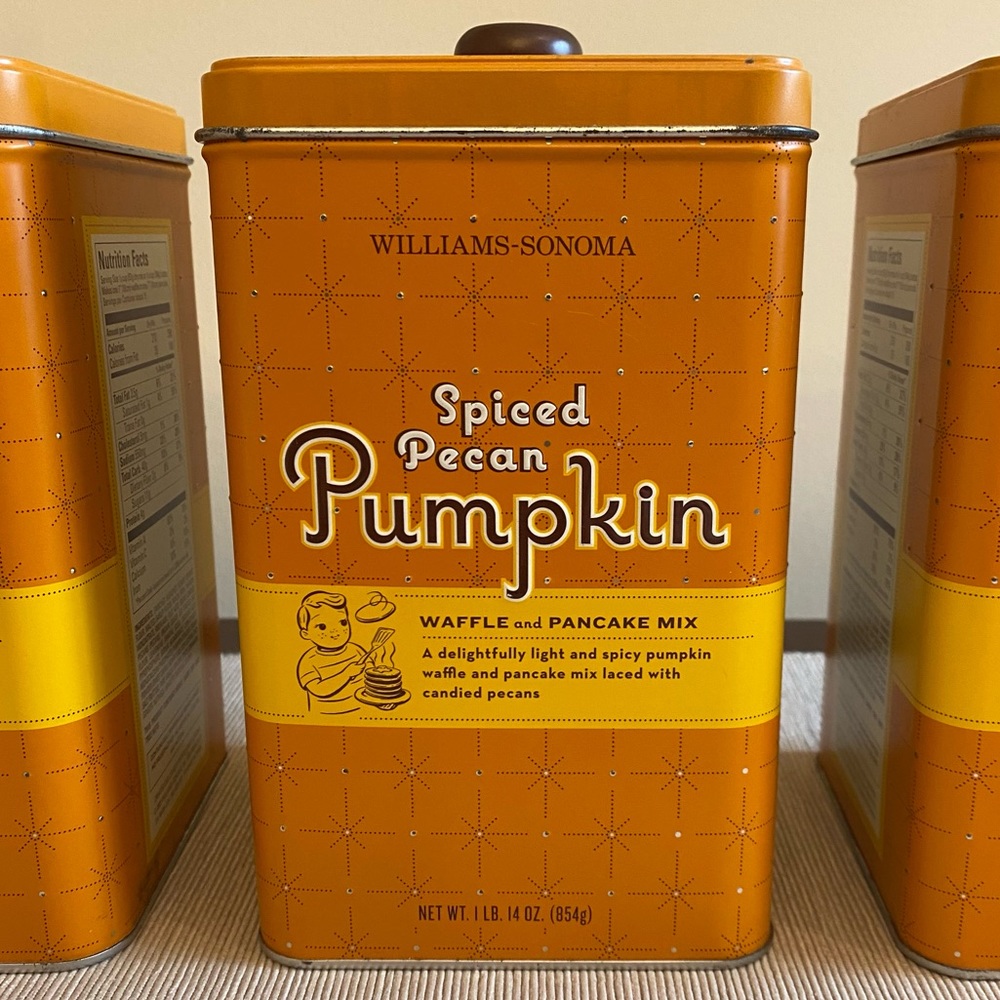 Williams Sonoma Spiced Pecan Pumpkin Waffle & Pancake Tins Set of 3 - Picture 2 of 16